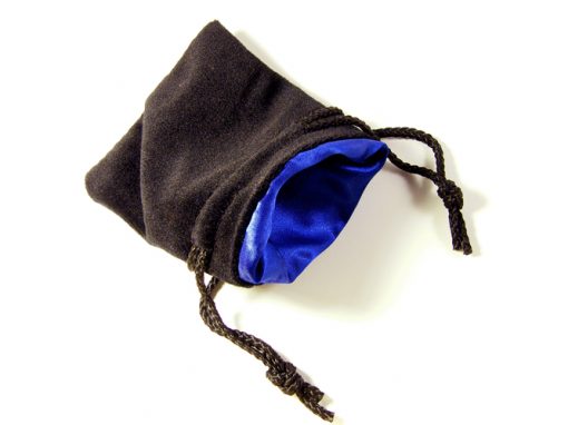Black Velvet Blue Satin Dice Bag