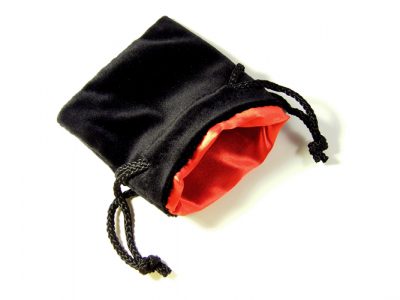 Black Velvet Red Satin Dice Bag