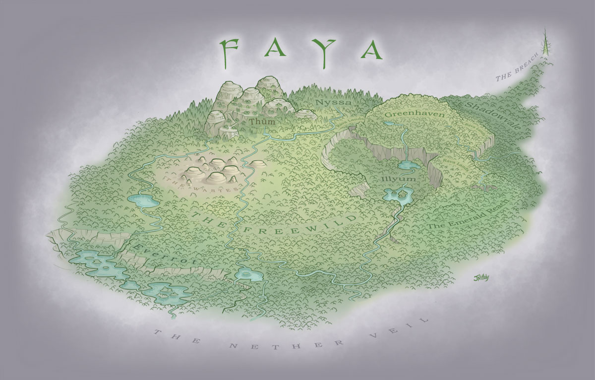 Fantasy map illustration of Faya