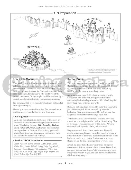 Ragnar's Rage, page 1 preview