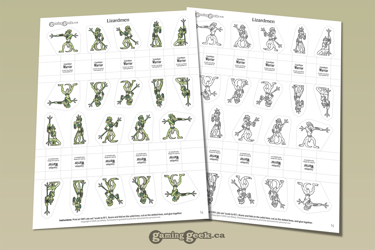 Lizardmen PDF Paper Minis - Image 2