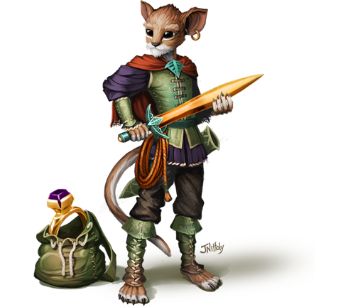 fantasy illustration of a humanoid mouse
