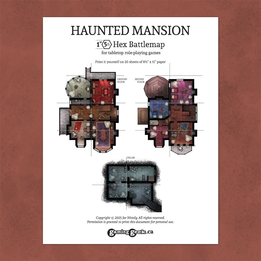 Haunted Mansion Hex Battle Map Cover